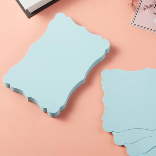 50 Pack Blank Kraft Greeting Cards, Light Blue, 5x7IN | Thick Cardstock Paper, For DIY Gift Cards, Menus, Baby Shower Invitations, Wedding Invitations - color: Light Blue, size: 5x7IN