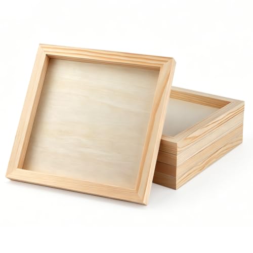 FSWCCK 5 Pack 9 x 9 inch Wood Panel Boards, Unfinished Wood Canvas Panels for Crafts, Painting Canvas, DIY Art Projects, Pouring, Arts Use with Oils, Acrylics - size: 9"X 9" 5 Pack