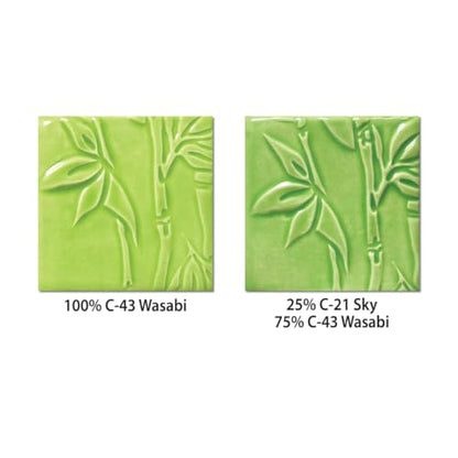 AMACO Celadon High Fire Gloss Glaze, 16 oz. (473 mL), C-43 Wasabi | Transparent, Mixable Mid-High Fire Cone 5-6 (C) Liquid Ceramic Pottery Glaze for Bisque - color: C-43 Wasabi