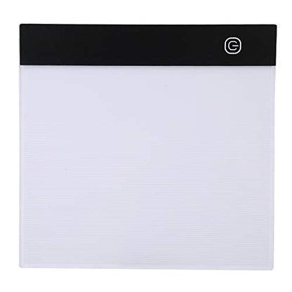 A5 LED Light Box, Tracing Board Drawing Pad Thin Art Stencil Tracer Tablet Copy Table Adjustable Brightness for DIY Diamond Painting Weeding Artists Sketching Animation Embossing Sewing Projects