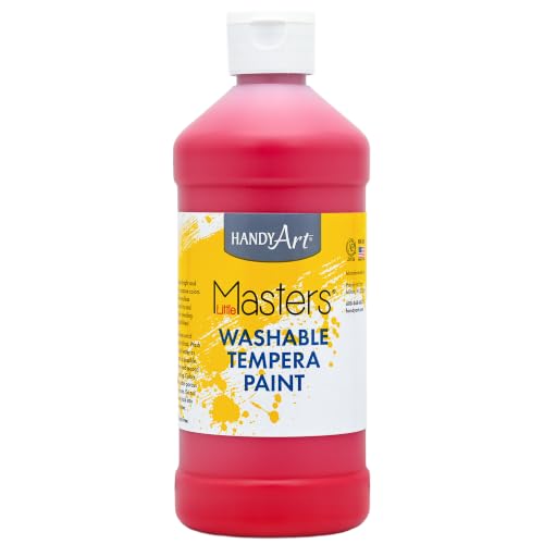 Handy Art Little Masters Washable Tempera Paint, Red, 16 oz Bottle - color: Red, size: 16 Fl Oz (Pack of 1)