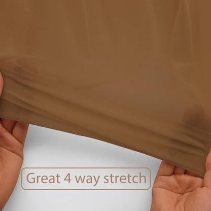 Power Mesh Fabric Superfine Stretch Net 5 Yards Long 60" Wide (Dark Nude) - color: Dark Nude, size: 5 Yards