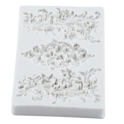 Baroque Scroll Relief Polymer Clay Molds Relief Lace Silicone Mold | Epoxy Resin Casting DIY Crafts Air Dry Polymer Crafts Supplies Clay Tools - color: Style F