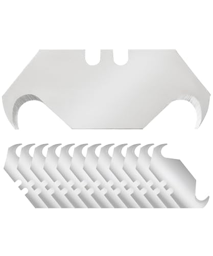 Bates- Utility Knife Blades with Hook Edge, 60 Pack, Carbon Steel, Silver, Replacement Blades for Box Cutter, Utility Knife Refills - color: Silver With Hook Edge, size: 60 Pack