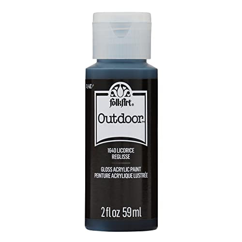 FolkArt Outdoor Acrylic Paint in Assorted Colors (2 Ounce), 1640 Licorice - color: Licorice, size: 2 Fl Oz (Pack of 1)