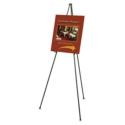 Quartet Instant Easel 64" Stand, Supports 10 lbs., Heavy-Duty, Tripod Base, Powder Coated Steel Material, Collapsible, Black (27E)