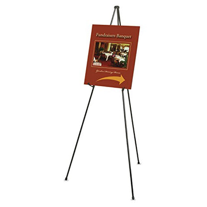 Quartet Instant Easel 64" Stand, Supports 10 lbs., Heavy-Duty, Tripod Base, Powder Coated Steel Material, Collapsible, Black (27E)