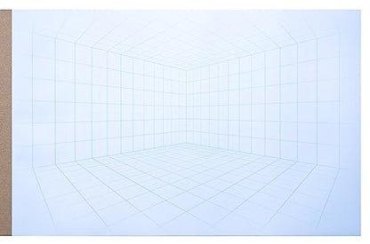 Koala Tools - 40-Page Drawing Pad for 2-Point Perspective, Room Grid Sketch Pad with 3D Virtual Walls Design, Gridded Graph Paper for Interior Room Design, Industrial, Architectural 11 x 17 inches - size: 2 Point Room - 11 x 17