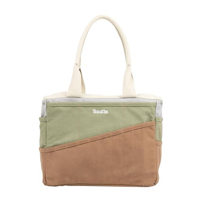 Soolla Studio Bag: Art Supply Storage Organizer & Pottery Tool Bag, Washable Tote, Yarn Bag, Crochet, 30 Pockets, 15+ Colors - color: Good Earth