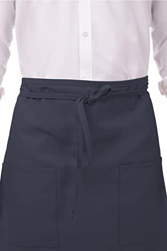 Chef Works Unisex Two Pocket Bistro Apron - color: Navy