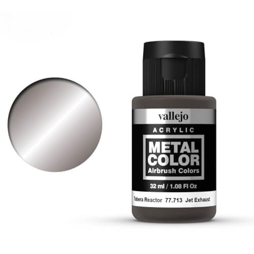Vallejo - Metal Color | Jet Exhaust 32 ml (1.08 fl.oz.) | Faithfully Reproduce Different Metallic Finishes - style: Jet Exhaust 32 ml (1.08 fl.oz.)