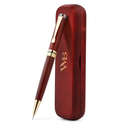 Wordsworth & Black Luxury Bamboo Wood Mechanical Pencil 0.7mm for Drafting | Gift Box Set for Men , Women, Rose, Twist Advance, 20 HB Lead Refills, Sketching, Fancy, Nice, Engineers , Architects - color: Rosewood