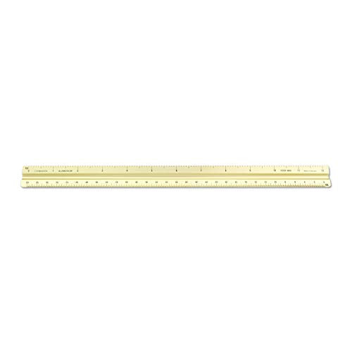 Alumicolor 3650-2 Aluminum Combination Solid Drafting Scale, 12IN, Gold - color: Gold, size: 12 Inch, style: Combination
