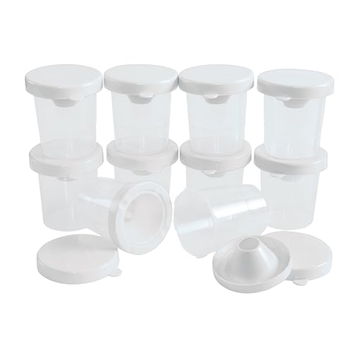 Colorations No-Spill White Lid Tempera Paint Cups for Kids Value Classroom Pack Painting Supply (10 pack), Model:10WPC