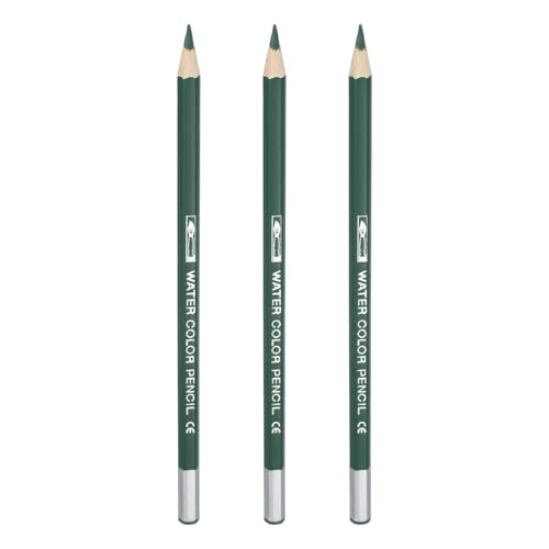 PATIKIL Watercolor Pencils, Dark Green Color Pencil Set Sketch Coloring Drawing Colored Pencils Bulk Artist Drawing Supplies for Adult Coloring Book Blending, 3 Pcs - color: Dark Green
