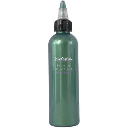 Ezgi Sertcetin Premium Cell Activator for Acrylic Pouring Paint | Ready to Pour | Create Perfect and Unique Cells in Your Painting Works | 4oz by Volume | Metallic Estrada Green - color: Metallic Estráda Green