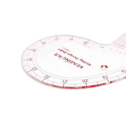 KEARING 29" Styling Design Ruler - Clear Acrylic French Curve Sewing Tool - style: PM6503(29")