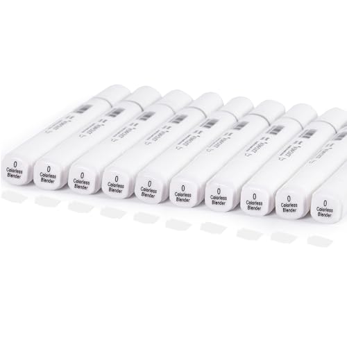 10Pcs Alcohol Markers Pure Color Series,T6 Upgrade Dual Tip Art Solid Color Markers Set for Adults Beginner Drawing Sketching DIY Crafts (Colorless Blender) - color: Colorless Blender