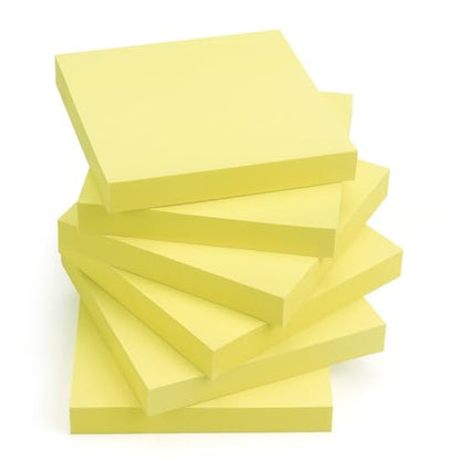 OSBOO Sticky Notes 3x3 with Bright Colors, 6 Pads 100 Sheets/Pad (Yellow) | Bright Yellow Self-Stick Notes Pads, 600 Sheets Total, Easy to Stick and Remove, Perfect for Office, School and Home - color: Yellow