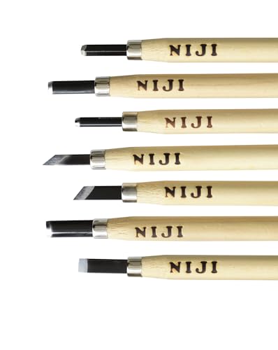 Niji Yasutomo Wood and Linoleum Cutting Set, Set of 7
