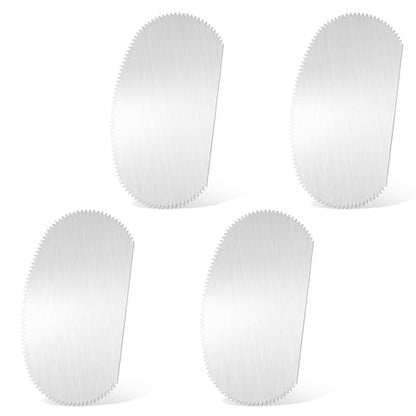 Mabor 4Pcs Stainless Steel Clay Scraper, Pottery Ribs Serrated Scraper | Clay Sculpture Cutter Crafts Tool Ceramics Sculpting Tools Kits for Texturing Modeling