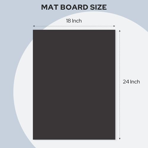 AUEAR 18x24 Uncut Picture Mat Boards, 10 Pack Black Matt Boards for Prints - color: Black, size: 18x24