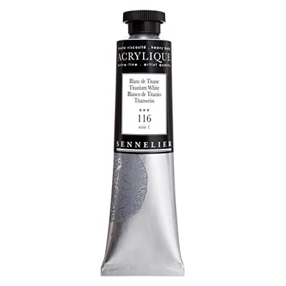 Sennelier Extra-Fine Artists' Acrylic, 60ml, Titanium White S1, 2.02 Fl Oz (Pack of 1) - color: Titanium White S1, size: 2 Fl Oz (Pack of 1)