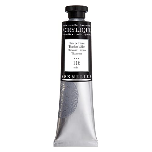 Sennelier Extra-Fine Artists' Acrylic, 60ml, Titanium White S1, 2.02 Fl Oz (Pack of 1) - color: Titanium White S1, size: 2 Fl Oz (Pack of 1)