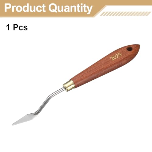 HARFINGTON Palette Knife Painting Tool 1.3" x 0.39" Stainless Steel Teardrop Blade 7.09" Length Spatula Painting Pallet Knives with Hole Beech Wood Handle for Oil Acrylic Canvas, Red/Silver - size: 7.09" x 0.39" x 1.3"