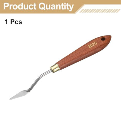 HARFINGTON Palette Knife Painting Tool 1.3" x 0.39" Stainless Steel Teardrop Blade 7.09" Length Spatula Painting Pallet Knives with Hole Beech Wood Handle for Oil Acrylic Canvas, Red/Silver - size: 7.09" x 0.39" x 1.3"