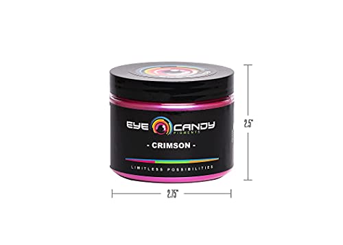Eye Candy Pigments Premium Red Mica Powder - Crimson (50gr) - for Epoxy, Resin, Soap, Paint, Woodworking, Acrylic Pouring, Bath Bombs, Fishing Lures - DIY Arts and Crafts Additive - color: Crimson Red