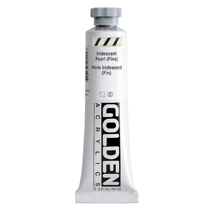 GOLDEN Heavy Body Acrylics, Iridescent Pearl (Fine), 2 fl. oz. Tube | Artist grade acrylic paint with rich pigment load and a thick body that retains texture and toolmarks.