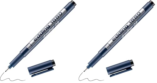 edding 1880 profipen - black - 1 pen - line width 0.8 mm - fineliner pen for precise writing, sketching and technical drawing - fine, metal-encased nib - suitable for use with rulers and stencils - color: 08: 1 Pen - 0.8mm - Black, size: 1 Count (Pack of