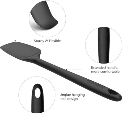 Coukre Silicone Spatula Set of 5,High Temperature Resistant, Food Grade Silicone, Dishwasher Safe, for Baking, Cooking (Pure Colorful B) - color: Pure Colorful B