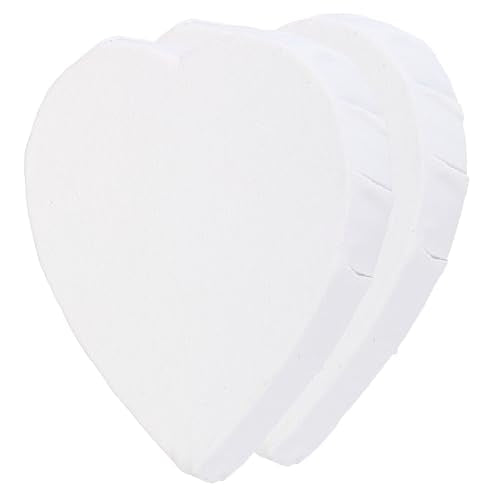 YOKIVE 2 Pcs Paint Canvases, Heart Shape Wood Frame Stretched Blank Art Board Panels | Great for Painting Projects, Watercolor(White, 4x4 Inch) - size: 4x4 Inch