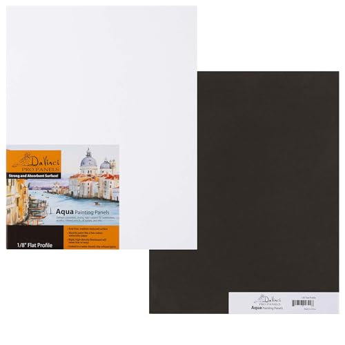 Jerry's Artarama Da Vinci Aqua Pro Panels - 12x16" - 1/8" Thick Rigid Watercolor Board with Acid-Free Surface, Clay-Infused Gesso, Ideal Watercolor Boards for Painting Mixed Media - size: 12x16"