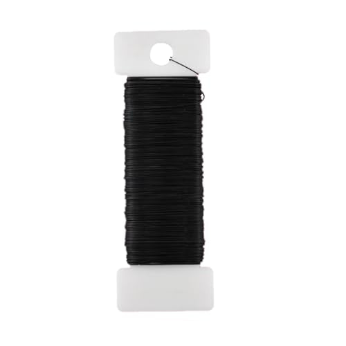 HAHIYO 26Gauge Black Metal Floral Wire - 1 Roll, 38 Yards (115 Feet) - Flexible Paddle Wire for Craft, Christmas Wreath, Flower Arrangement, Bouquet Wrapping, Wedding, DIY - color: Black, size: 26Gauge-1P/38Yards