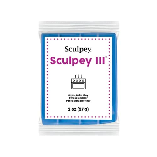 Sculpey Oven-Bake Clay, 2 oz. Bars, Sculpey III Blue, 30 Bars | Polymer Clay, Perfect for Jewelry, Home Decor, and General Crafting - size: 2 oz. Blue (30-Pack)
