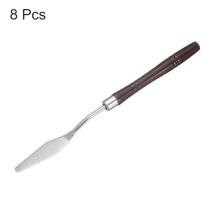 HARFINGTON 8pcs Palette Knife Painting Tool 7.09" Pointed Stainless Steel Blade Plastic Handle Spatula Painting Pallet Knife for Oil Acrylic Canvas, Red - size: 7.09"