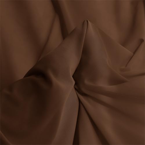 Manyshofu Brown Mesh Fabric by The Yard 4-Way Stretch, 60 Wide (1 Yard) - color: Brown, size: 1 Yard