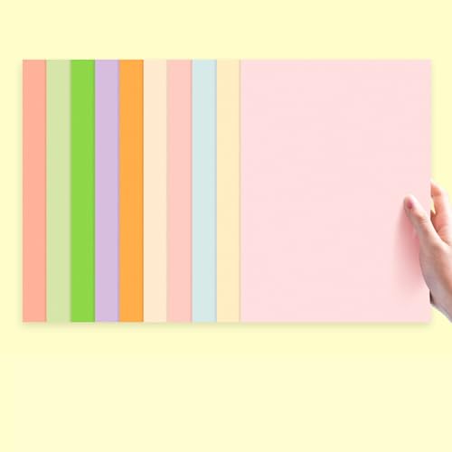 KYMY 30 Sheets Colored A4 Construction Cardstock Papers, 10 Assorted Macaron Colors 230gsm Thick Pastel DIY Craft Papers for Origami, Scrapbook Craft, Arts Painting Preschool Classroom Supplies
