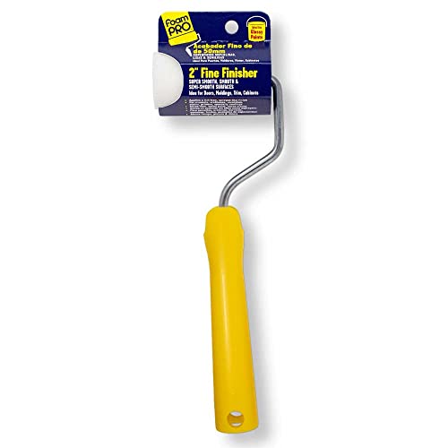FoamPRO 162 | 2” Fine Finish Paint Roller | Mini Foam Roller (1 Pack) | Foam Paint Roll Cover + Paint Roller Handle | Home Painting Supplies & Paint Tools - size: Pack of 1, style: Roller 2"