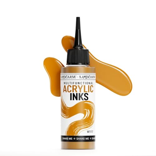 Kamenskaya Acrylic Inks, 'Sand' Acrylic Ink, 3.38 Fl Oz (100 ml) | Highly Concentrated, Multifunctional Liquid Acrylic Paint - color: Sand