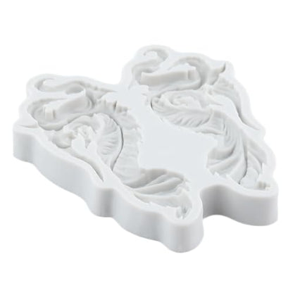 Feather Polymer Clay Molds Baroque Style Feather Silicone Mold | Epoxy Resin Casting DIY Crafts Air Dry Polymer Crafts Supplies Clay Tools - color: Style G
