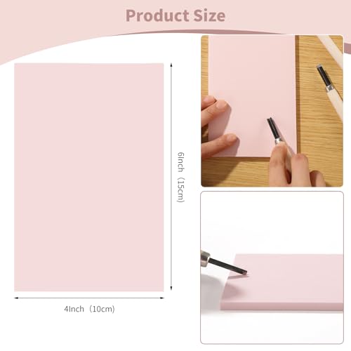 8 Pack Pale Pink Linoleum Blocks 4 x 6 in for Printmaking | Soft Rubber, Easy To Carve, for Stamps, Cards, Bookmarks, Beginner And Pro Use - size: 4"x6"