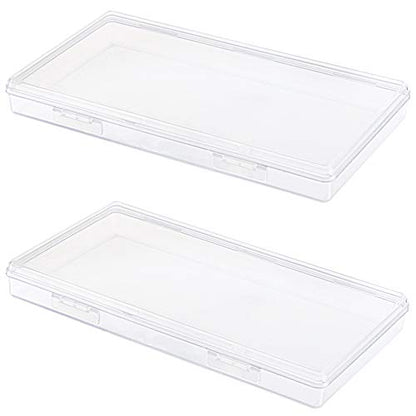 DUOFIRE Small Plastic Box Organizer Box Storage Containers Rectangle 2 Pack - size: Rectangle | 2 Pack