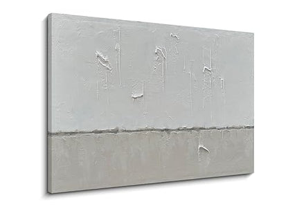 NANKAI Art Hand-painted minimalist style oil painting in gray and white - color: NKHB003