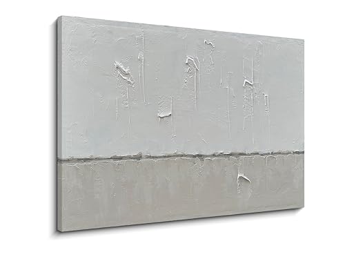 NANKAI Art Hand-painted minimalist style oil painting in gray and white - color: NKHB003