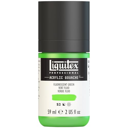 Liquitex Acrylic Gouache, 2-oz (59ml) Bottle, Fluorescent Green - color: Fluorescent Green