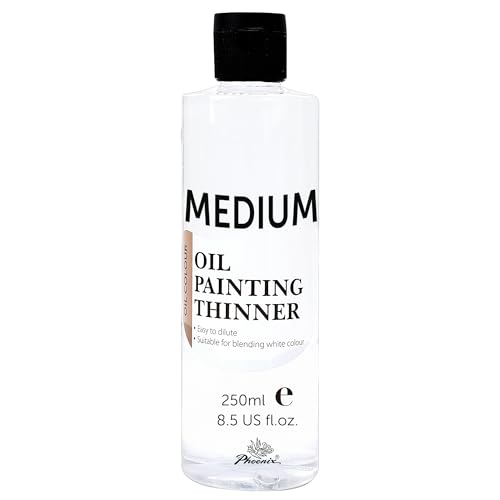 PHOENIX Oil Paint Thinner - 8.5 Fl Oz. / 250ml Bottle Oil Brush Cleaner | Odorless Painting Diluent, Mineral Spirits Refined Solvent, Painting Medium for Artists - style: Paint Thinner 8.5 Fl Oz.